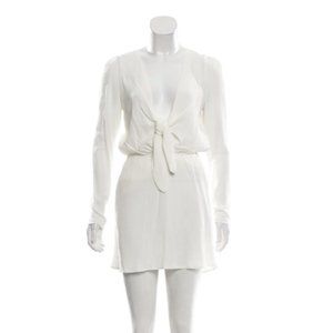 White Stone Cold Fox Long Sleeve Mini Dress